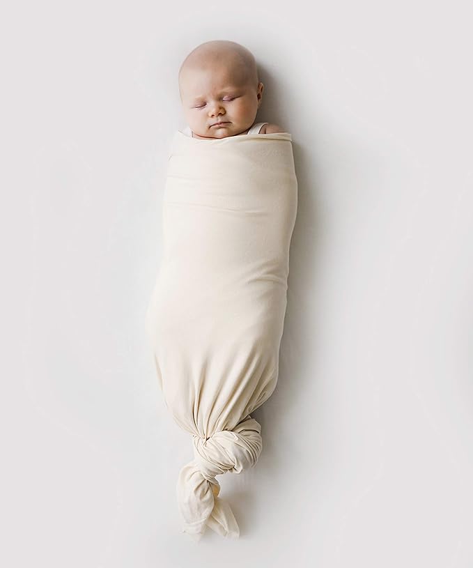 snuggle me Swaddle | Organic Cotton Swaddle Blanket, Soft Stretch, 47 x 47 inches | Natural