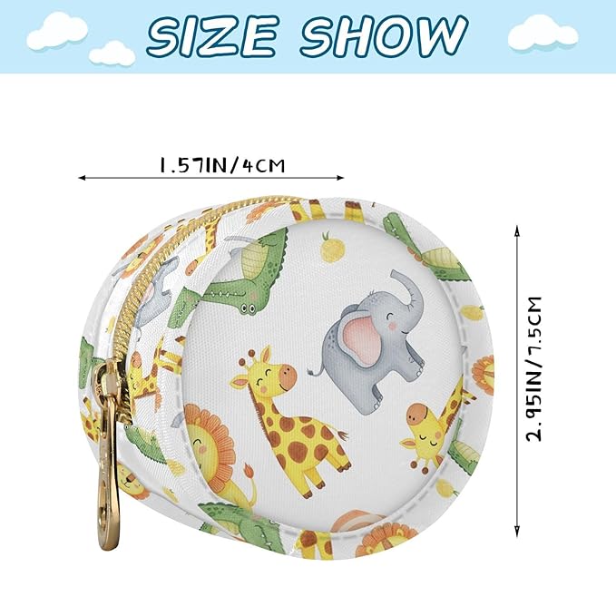 Elephant Lion Animals Pacifier Holder Case Newborn Pacifier Storage Pouch for Boys Girls Easy Attach to Diaper Bag Portable Baby Essentials Container