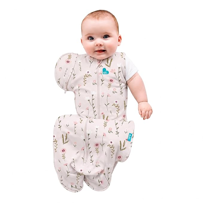 Love to Dream Swaddle Up Transition Swaddle, 1.0 TOG, Patented Zip-Off Wings, Gently Help Baby Transition from Being Swaddled to Arms Free When Showing Signs of Rolling. 19-24 lbs, Mini Posy