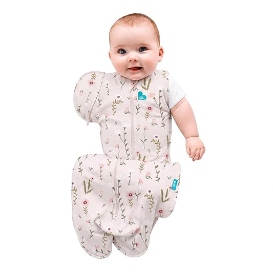 Love to Dream Swaddle Up Transition Swaddle, 1.0 TOG, Patented Zip-Off Wings, Gently Help Baby Transition from Being Swaddled to Arms Free When Showing Signs of Rolling. 19-24 lbs, Mini Posy