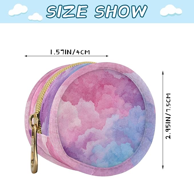 Pacifier Holder with Clip Pacifier Case for Diaper Bag Round Baby Pacifier Pouch Box Bag Portable Colorful Tie Dye