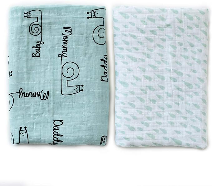 Milk&Moo Cacha Baby Swaddle Blanket, 100% Cotton, Muslin Swaddle Blankets, Ultra Soft, Breathable, Lightweight, Set of 2 Muslin Blanket for Boys and Girls Made in Turkiye