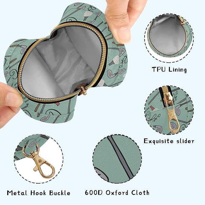Golf Teal Print Pacifier Holder Case with Clip Paci Holder Pacifier Storage Case Container Portable for Diaper Bag Newborn Girl Boy Essentials
