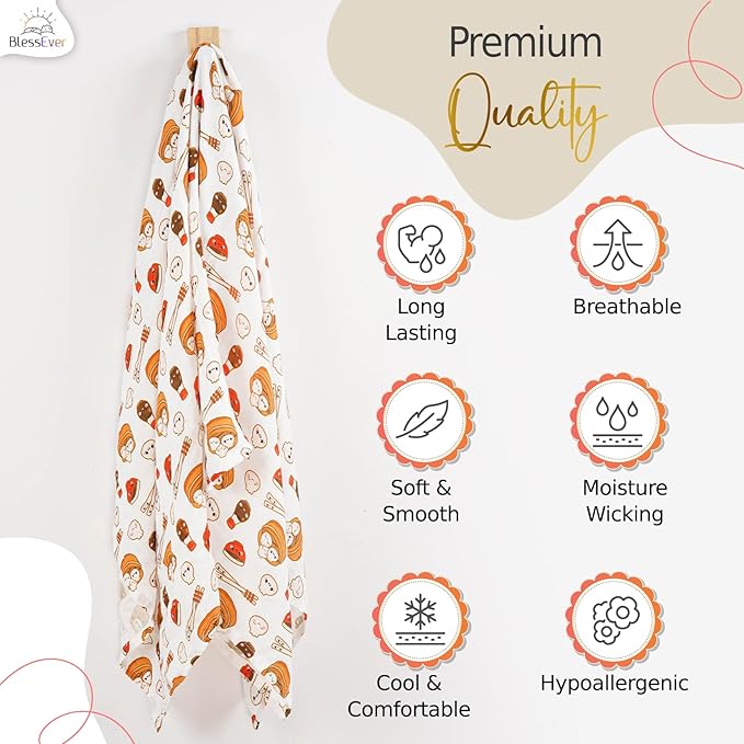 Muslin Swaddle Blanket for Unisex, Soft Breathable and Skin-Friendly Baby Swaddles for Boys & Girls, Newborn Receiving Blanket, Dumpling Bao Blankets Babies, Kawaii Large 42 x 47 inches