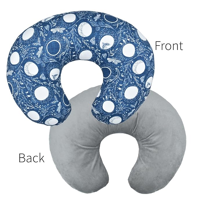 Winmany 2 Pack Baby Nursing Pillow Cover Newborn U-Shaped Breastfeeding Pillowcase Cushion Cover Stretchy Replaceable Forest&Floral Pillow Cover Slipcover 22.5x21