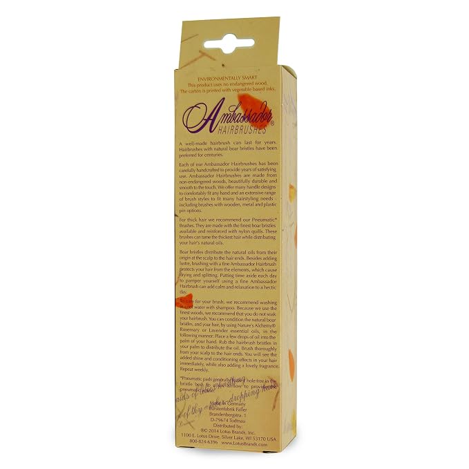 Ambassador Hairbrush, Wood Baby Natural, 1 Hairbrush (Pack of 2)