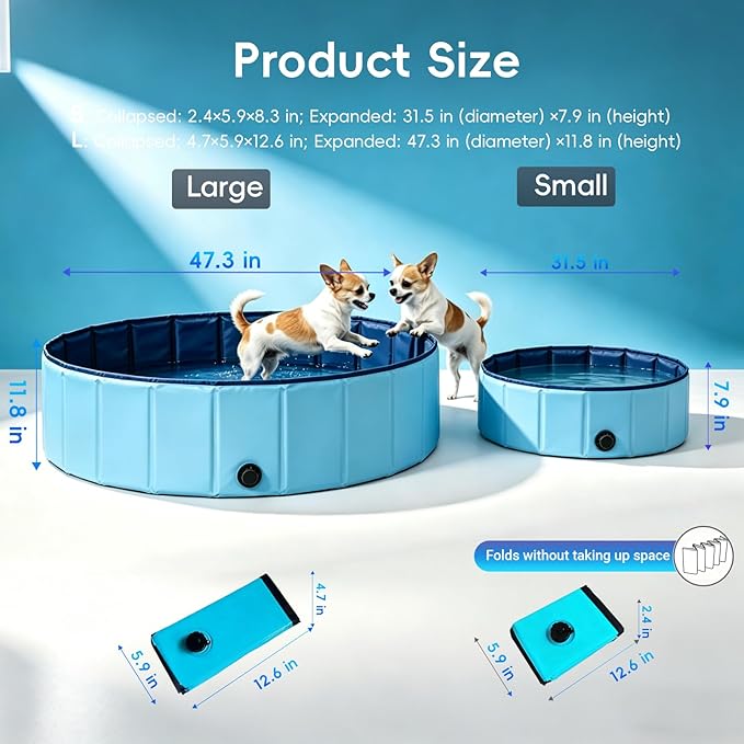 Dog Ball Pit with 150 Balls Included,Cat Ball Pit & Dog Pool 2-in-1 for Puppies Small Dogs Cats, Portable Pet Playpen Pool Indoor Outdoor(L+150 Balls)