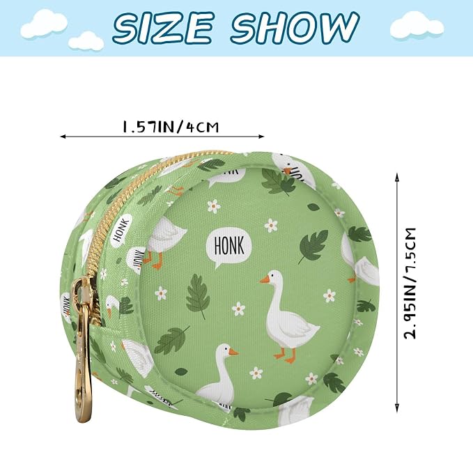 Cartoon Goose Flower Leaves Pattern Pacifier Holder Case for Diaper Bag Portable Travel Pacifier Storage Case with Clip Newborn Baby Pouch for Baby Girls Boys Outdoor Purse