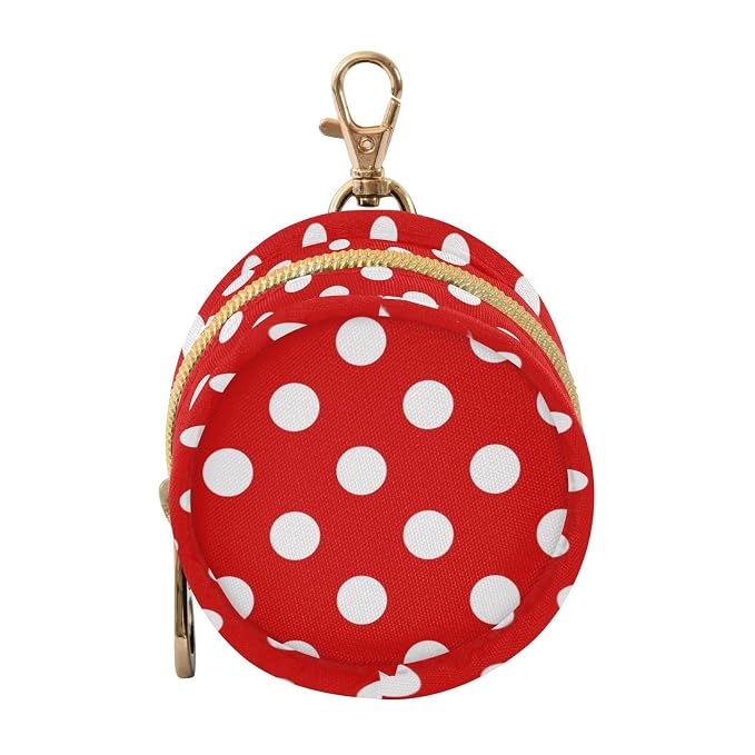 Polka Dot Red Print Pacifier Holder Case with Clip Portable Pacifier Storage Bag for Girls Boys