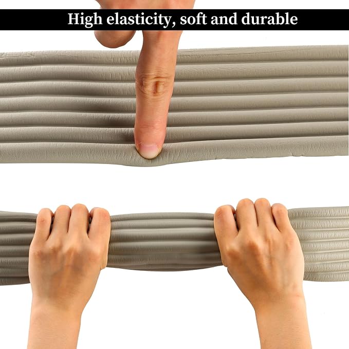 VOCOMO Corner Protector for Baby, Widen Edge Protector with Adhesive Backing, Baby Proofing Edge Corner Protectors Self Adhesive Furniture Corner Guard Bumper for Table, Desk, Fireplace (Gray, 6.6ft)