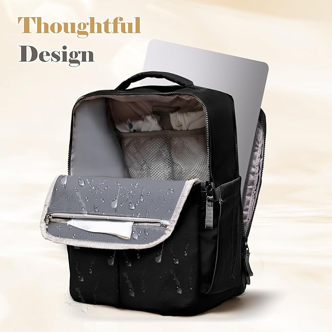 Diaper Bag Backpack,Baby Bag Backpack with Changing Station,Waterproof Large Diaper Bag for Baby Boy Girls,Pañaleras Para bebe with 15 Pocket,2 Insulated Pockets,Black