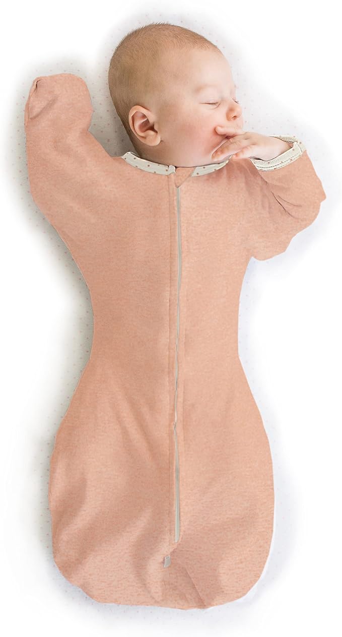 SwaddleDesigns Transitional Swaddle Sack, Arms Up Half-Length Sleeve Mitten Cuff, Most Gradual Transition Swaddle for Newborn