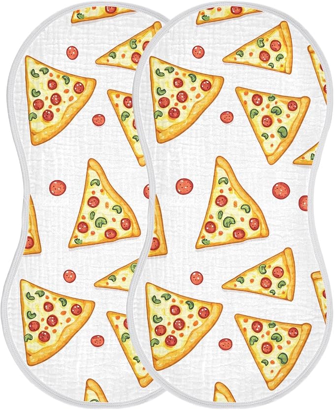 vvfelixl Delicious Sliced Pizza Burp Cloths for Baby Boy Girls Baby Washcloths Burp Rags 1 Pack