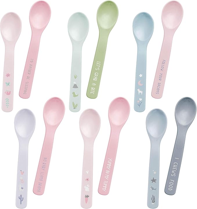 Stephen Joseph Baby Silicone Spoon Set, First Stage Feeding Spoons for Infants, Spoon Set Encourages Self-Feeding, Toddler Feeding Spoons, SLOTH