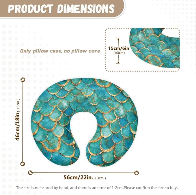 Green Marble Scales Nursing Pillow and Positioner Detachable Newborn Original Breastfeeding Slipcover Case Lightweight Head Support Protector Cushion Easy to Use