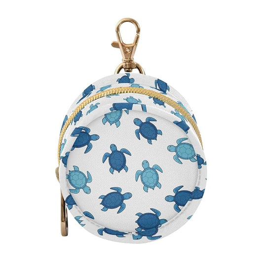Turtle Sea Animals White Pattern Pacifier Holder Case with Metal Clip Portable Paci Case for Boys Girls