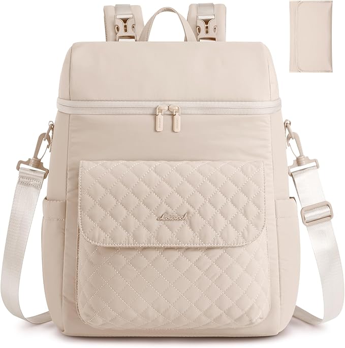 LOVEVOOK Diaper Bag Backpack, 3 in 1 Baby Bag with Changing Pad & Detachable Straps, Large Diaper Backpack for Mom Dad with Stroller Buckles
