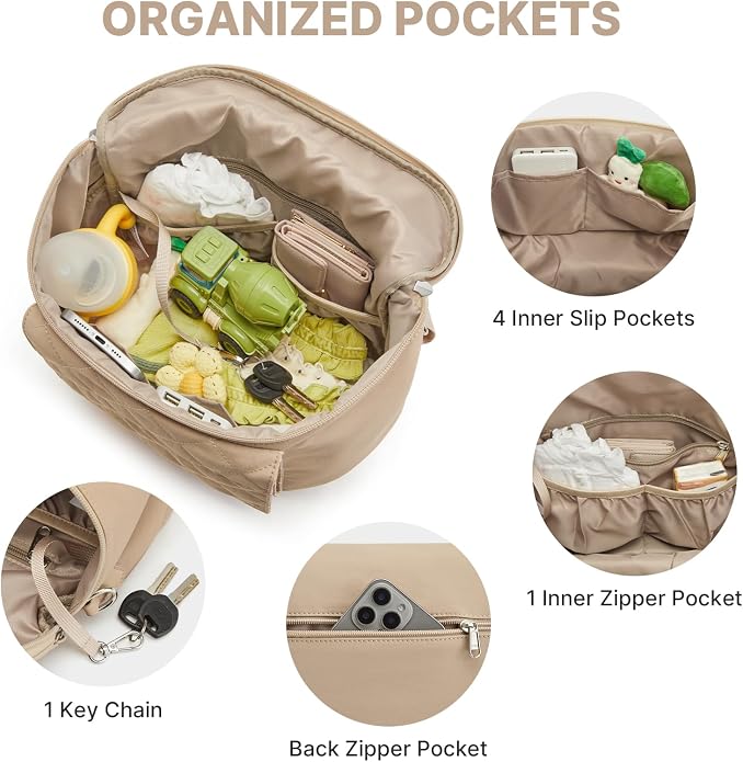 G4Free Small Diaper Bag with Portable Changing Pad Nylon Crossbody Purse Bum Bags with Wipe Pocket Women
