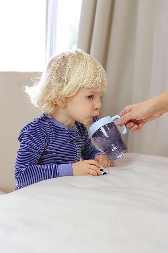 Zak Designs Bluey Capri Toddler Tumbler For Travel or At Home, 10oz 2-Pack Durable Plastic Sippy Cups With Handle and Leak-Proof Design are Perfect For Kids (Bluey and Bingo)