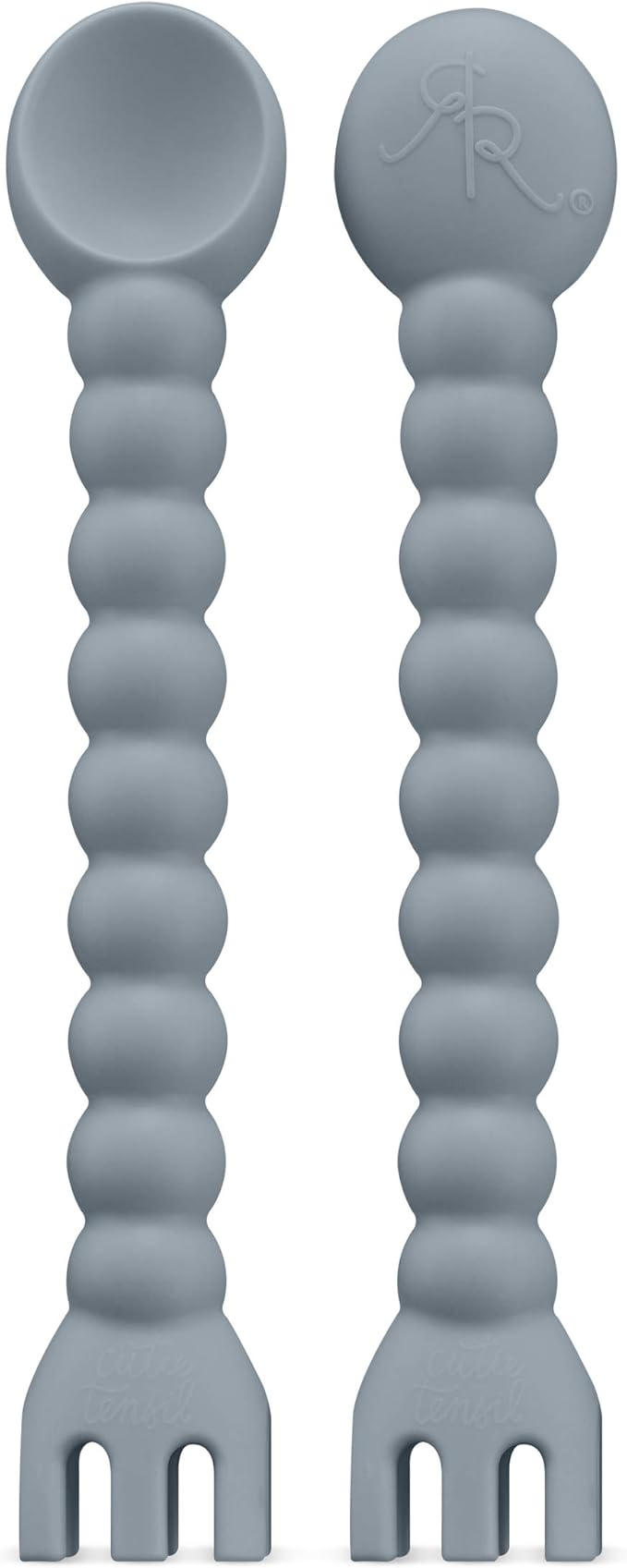 Ryan & Rose Cutie Tensils Baby Spoon and Fork [2 Pack] (Charcoal)