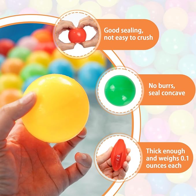 Markdang 170 PCS Ball Pit Balls 2.1-2.2??Free Crush Proof Plastic Ball for Baby and Toddler -8 Bright Colors with Zip Storage Bag,Baby Pool Water Toys,Kiddie Pool