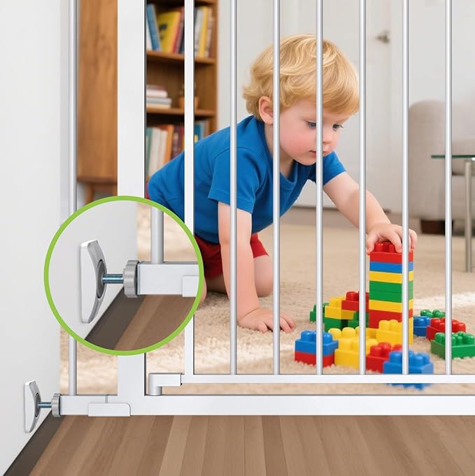 Baby Gate Wall Protector, Wall Cups for Child Pressure Mounted Stair Safety Gate, Protect Walls & Doorways from Pet & Dog Gates - 4 Pack - White