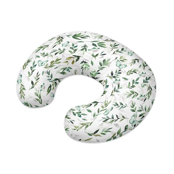 Green Leave Ultra Soft Baby Nursing Pillow Slipcover with Hidden Zipper Soft Comfortable Breastfeeding Pillow Cover for Baby Girls Boys Gift