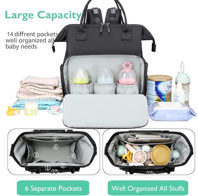 LORADI Large Diaper Bag Tote, Hospital Bag, Baby Shower Gifts