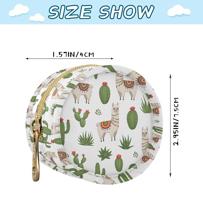Llama Succulents White Pattern Pacifier Holder Case with Metal Clip Portable Pacifier Storage Container Box for Travel