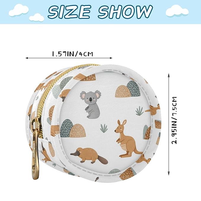 Kangaroo White Platypus Pacifier Holder Case Newborn Pacifier Storage Pouch for Boys Girls Easy Attach to Diaper Bag Portable Baby Essentials Container