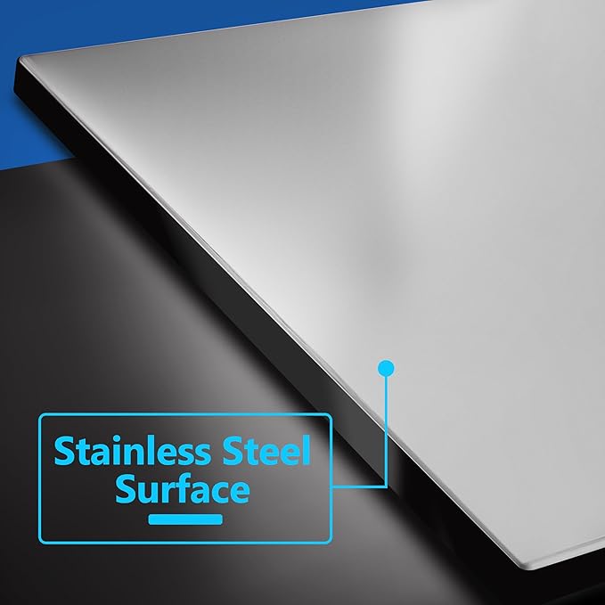 LIDER Double Blank Screwless Metal-Surface Wall Plate, Temperature and Impact Resistant, Stainless Steel, Modern Decoration Upgrade, Mid-Size 2-Gang 4.88??x 4.92?? Polished Chrome