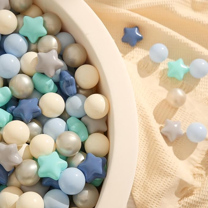 TRENDPLAY Star Ball Pit Balls 50 100 200 500 for Toddlers - Ball Pit Ball Shapes for Boys Girls Fun, Birthday Party, Christmas Decoration