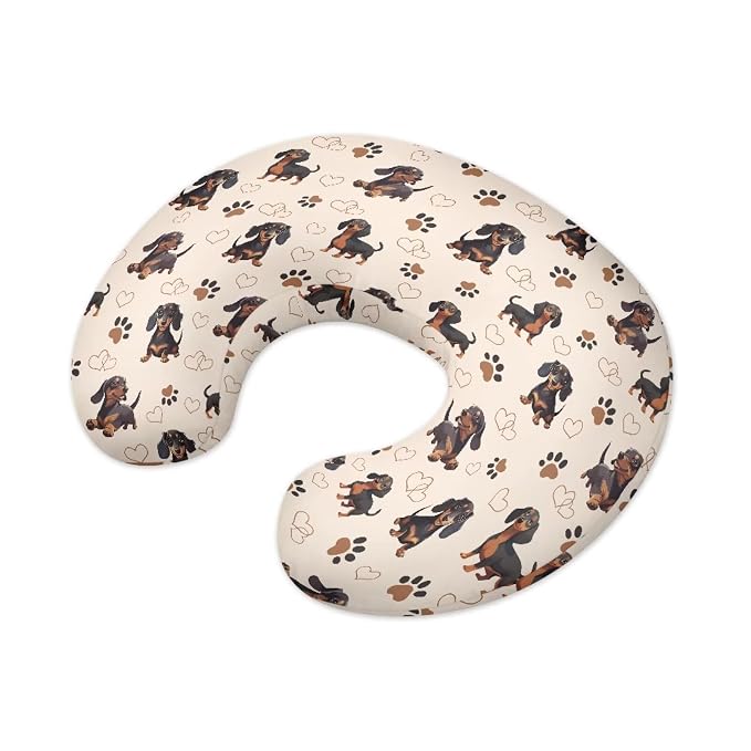Dogs Washable Feeding Pillow Case for Baby Boys Girls Skin-Friendly Comfortable Fabric Nursing Pillow Support Cover for Nursery Room Sofa Decor