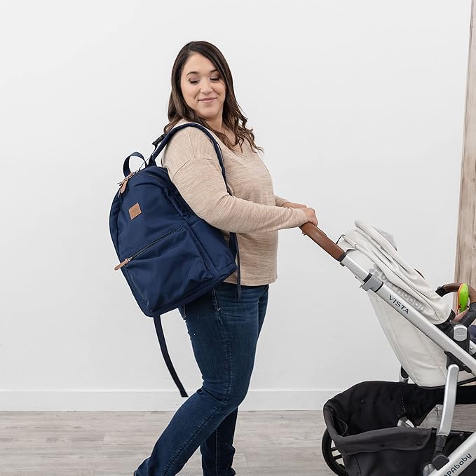 Natemia Diaper Backpack - Water-Resistant Baby Diaper Bag with Pockets, Stroller Straps, and Portable Changing Pad Included