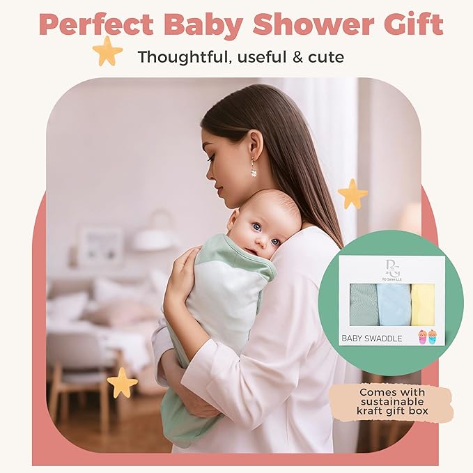 Organic Cotton Baby Swaddle Blankets-3 Pack Ultra-Soft, Breathable & Temperature- Regulating Newborn Receivin Blankets-Gentle on Delicate Skin, Cozy Sleep Aid, Set
