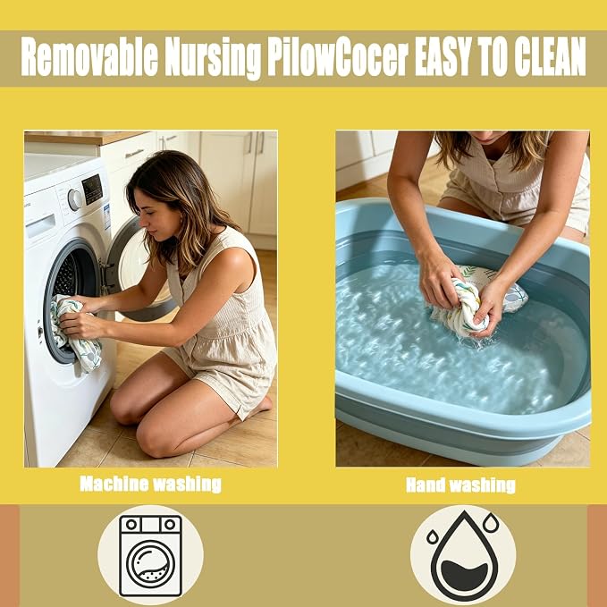 Nursing Pillow Breastfeeding Pillow Removable cover Machine washable | Conforming to ergonomic design. Detachable cover. Machine washable. Breathable fabric.Arm fatigue free Soft supportive fill