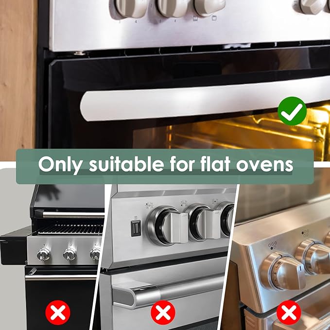 2-Pack Child Safety Oven Lock Heat Resistant Stove Door Latch No Drill Baby Proof Guard for Dishwasher Pet Protection Black