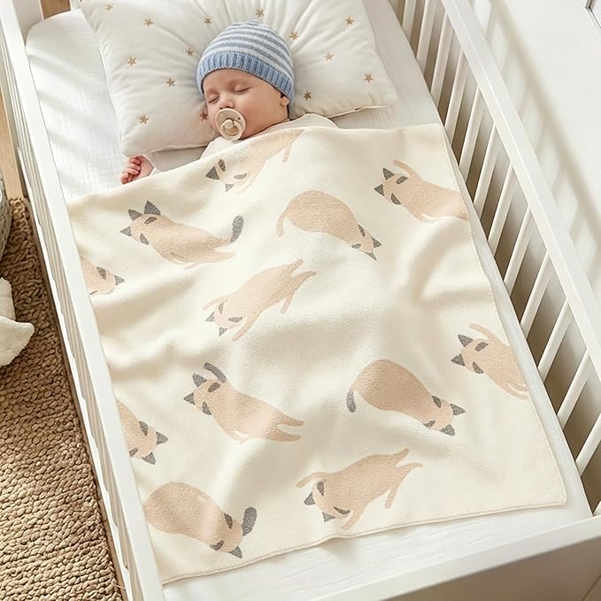 Receiving Baby Blanket,100% Luxury Cotton Knit Baby Blanket,Lightweight Cozy Neutral Swaddling Blanket for Newborns,Boys & Girls,Infant and Toddler