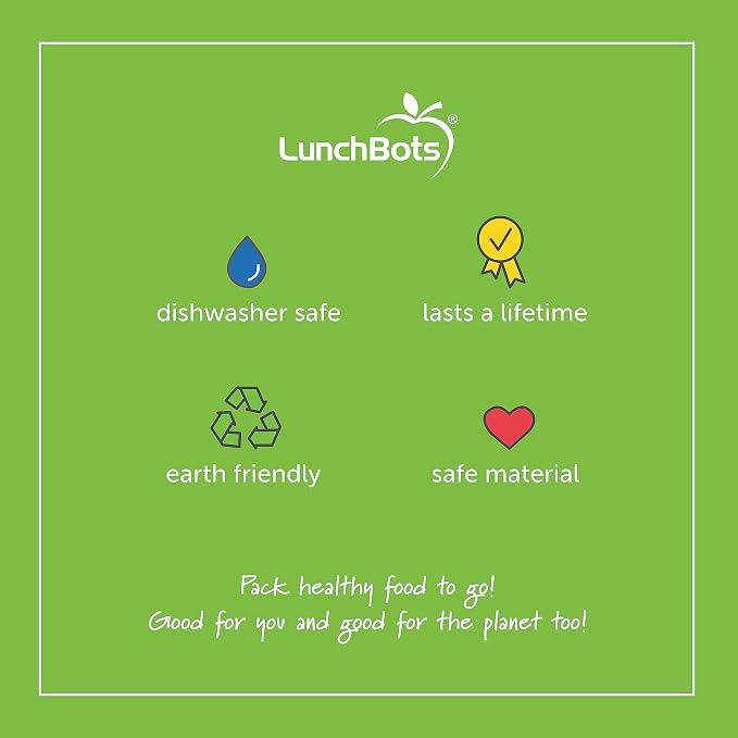 LunchBots Build -a- Bento Lunch Box, Silicone Bento Box for Kids, Multi-Compartment Lunch Container, Oven & Dishwasher Safe, BPA Free, 28 oz - Light Blue