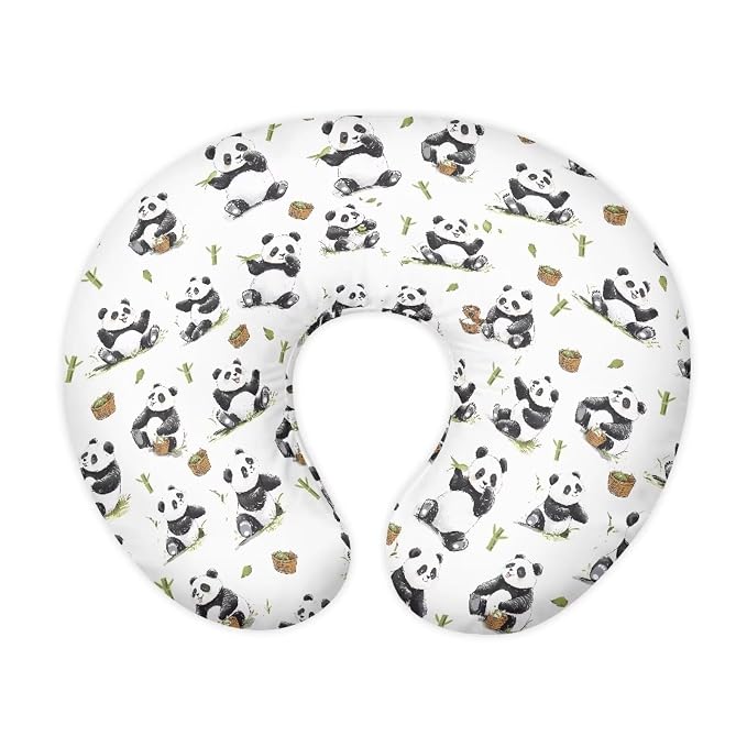 Panda Breast Feeding Pillow Covers Soft Breathable Nursing Pillow Support Cover with Hidden Zipper Comfortable Nursing Pillowcase for Wife New Moms Valentine's Gift