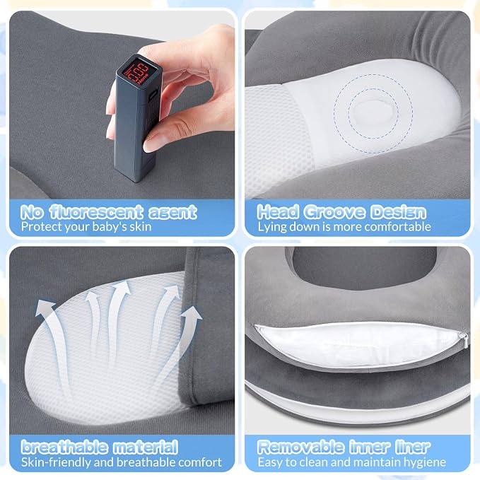 Anti Reflux Pillow Baby Wedge Feeding Pillow for Comfortable Nursing