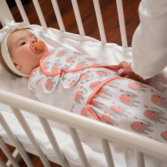 Swaddles for Newborns – 3-Pack Infant Swaddles 0-3 Months – Adjustable Swaddle Sleep Sack – Soft Cotton Baby Wrap for Safe & Cozy Sleep (Coral)