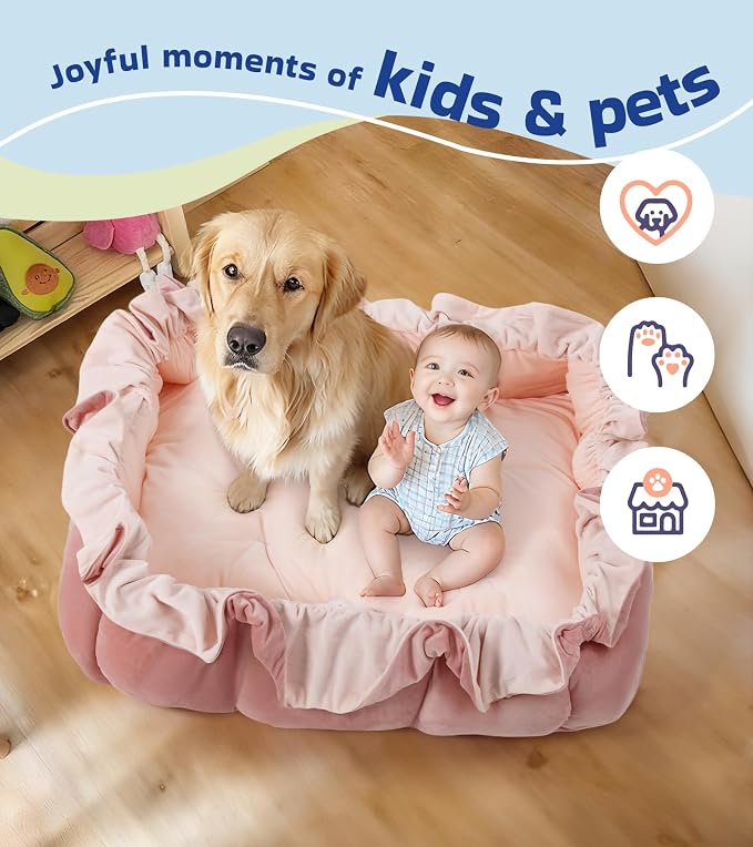 Little Dove 5-in-1 Plush Baby Play Gym, Tummy Time Mat with Blanket and 6 Sensory Toys, Baby Play Mats, Convertible Baby Gym for Sensory Development from Newborn to Toddler, Pink
