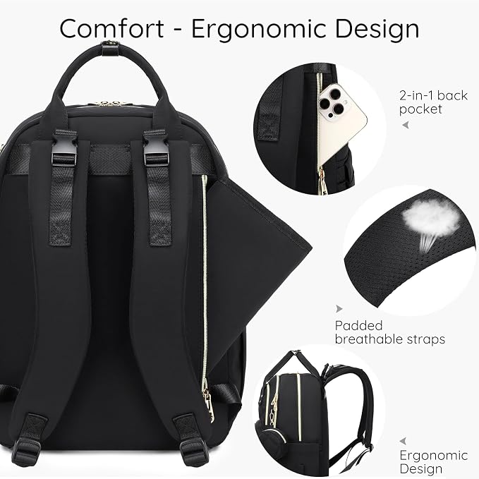 Diaper Bag Backpack, Large 26L Baby Bag with Portable Changing Pad & Pacifier Case, Waterproof Quilted Maternity Backpack for Mom and Dad, Travel Essentials with Insulated Pockets, Red