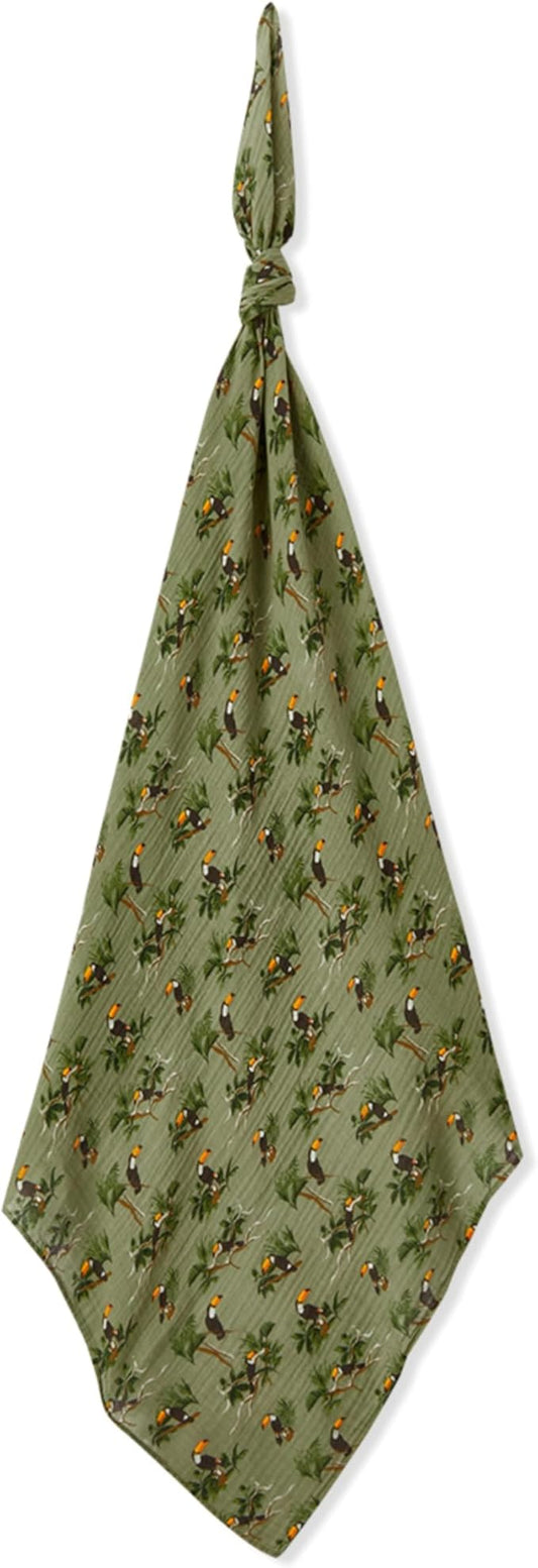 Milkbarn Baby Swaddle Blanket - Soft & Gentle 100% GOTS-Certified Organic Cotton - Nursery Swaddling Blankets for Boys and Girls, Toucan