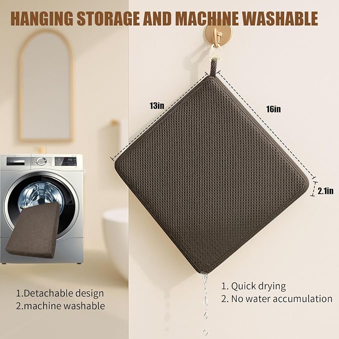 Shower Bench Cushion, Soft Chair Pad for Elderly Bathing, Easy to Clean & Quick Dry，Using 4D air Fiber Material, Suitable for Shower Cushion, Bathtub Baths, Poolside Rest，Brown