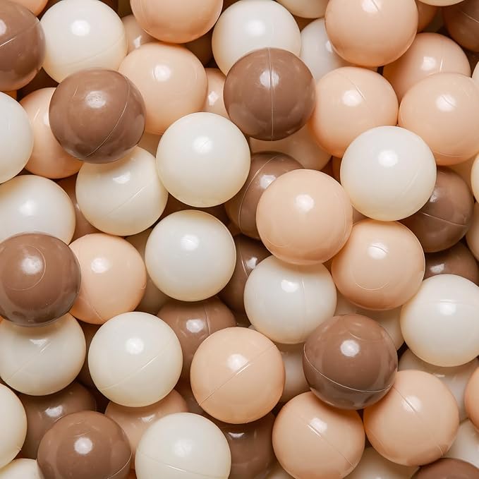 GOGOSO Ball Pit Balls for Toddlers Phthalate-Free BPA-Free Non-Toxic Crush Proof Soft Plastic Play Balls Baby Kids Shape Tent Pool Playhouse Playpen Party Decor,Coffee Brown Beige,500PCS