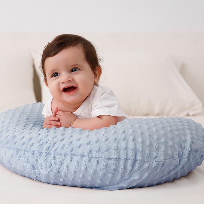 Nursing Pillow Cover, Breastfeeding Pillow Slipcover Snugly Fits for Nursing Pillow for Baby Boys and Girls, Premium Quality Microfiber, Ultra Soft Comfortable (Blue)