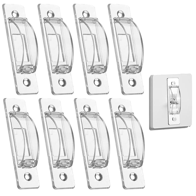 4 Pcs Light Switch Guard Cover Baby Proof Wall Switch Cover Guard Light Switches Blocker for Toggle Lights Switches Protects Your Lights Circuits from Being Accidentally Turned On or Off