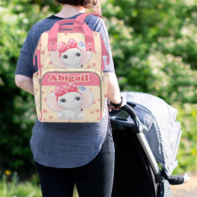 M YESCUSTOM Customized Cartoon Animal Baby Bag Personalized Diaper Bag Backpack with Name Custom Waterproof Large Capacity Travel Daypack